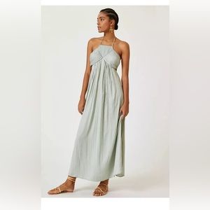 Anthropologie Large Mint Greek Goddess Maxi Dress